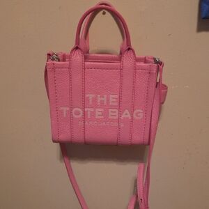 Marc Jacobs Pink Mini 'The Tote Bag' Leather Crossbody Tote